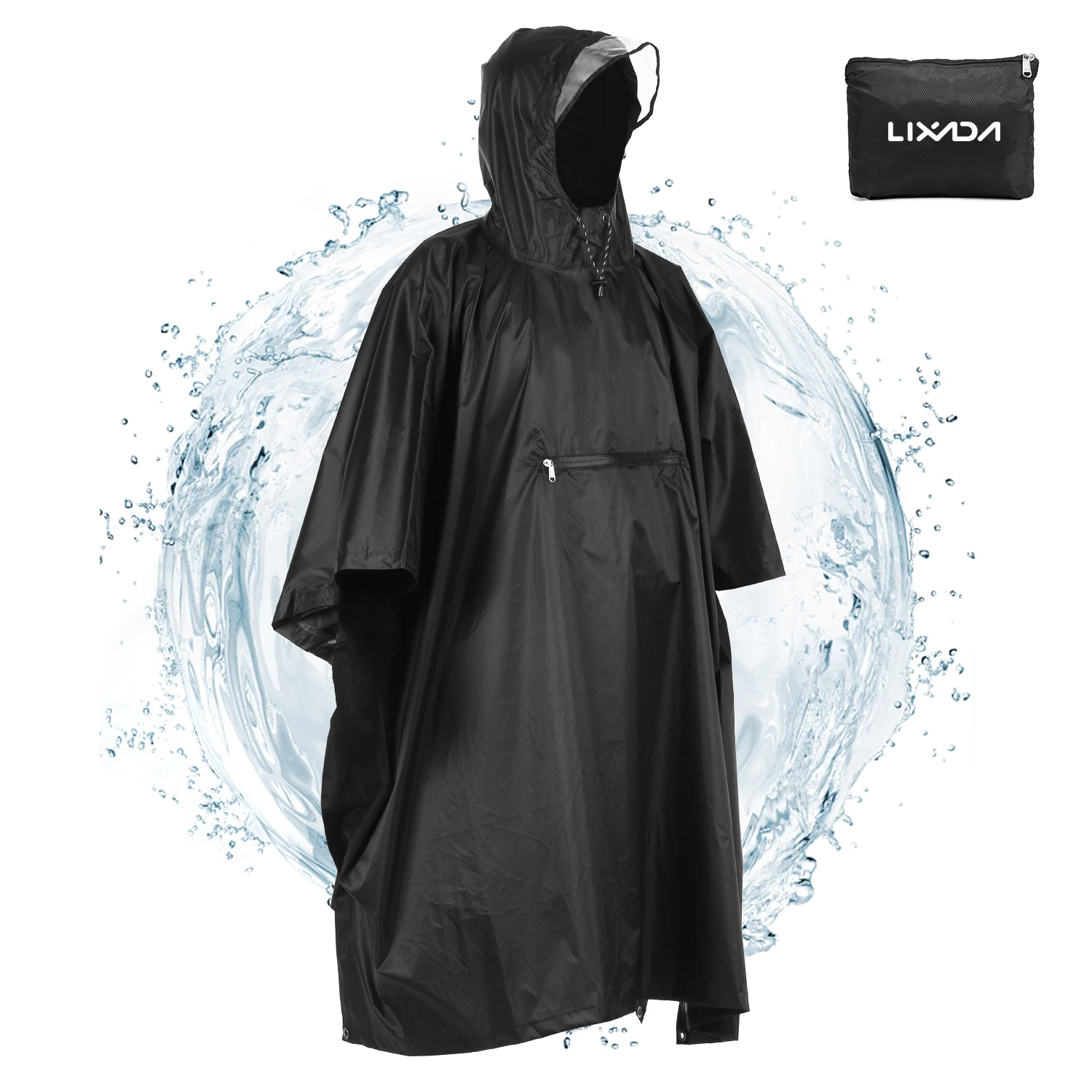 【Sale】rain poncho Lixada Hooded Rain Poncho Waterproof Raincoat Jacket Cycle Rain Cover for Outdoor Camping Hiking Fishing