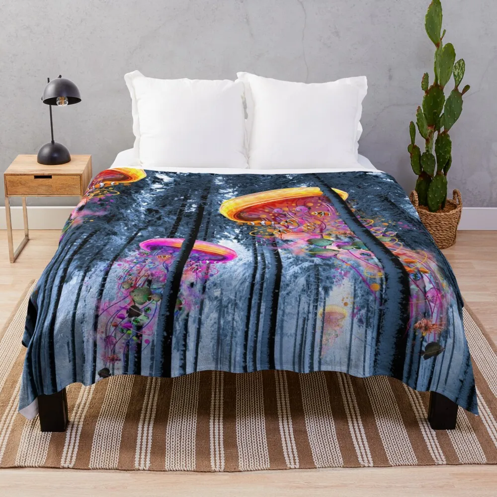 

New Winter Forest of Electric Jellyfish WorldsThrow Blanket Thin Blankets