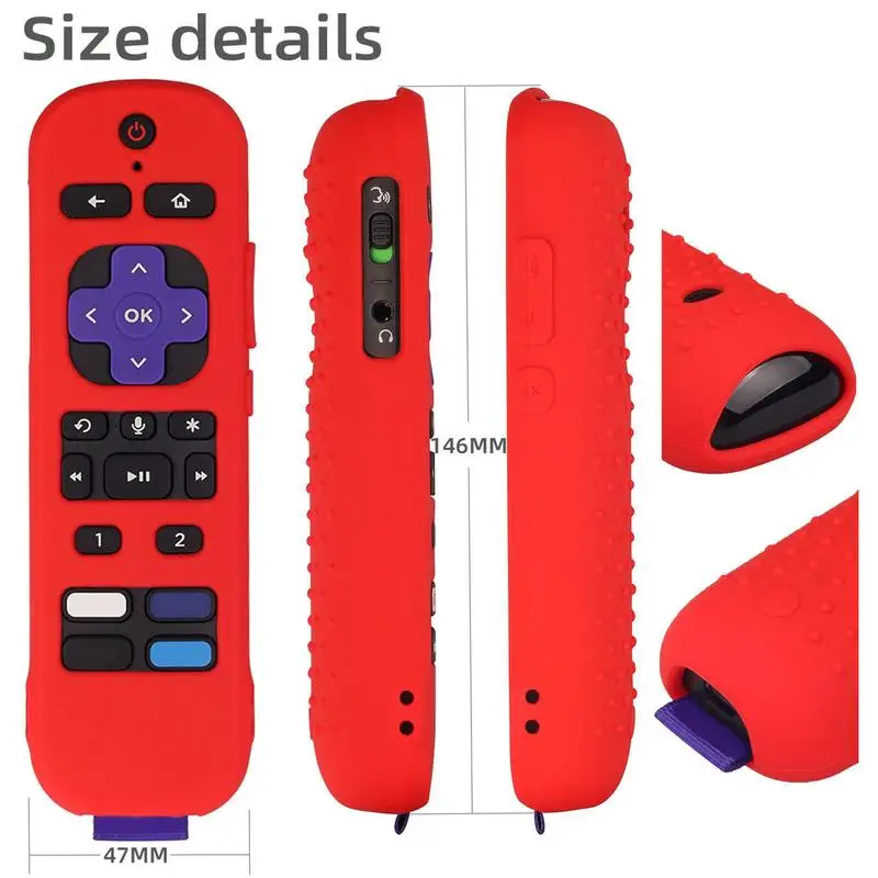 Silicone Remote Control Protective Case Cover forRoku Voice Remote Pro RokuUltra 4K RokuStreaming Stick Cover