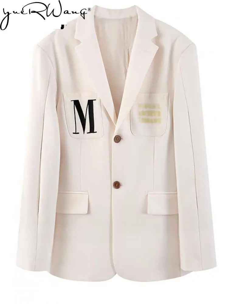 yuerwang-women-blazer-single-breasted-long-sleeve-ladies-blazer-coat-embroidery-letter-back-button-loose-women's-suit-jacket