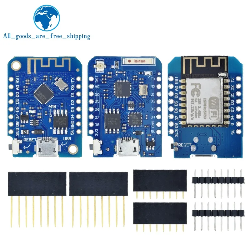 TZT WeMos D1 Mini Pro V3.0 NodeMcu 4 Мб/16 Мб байт Lua WIFI Интернет вещей макетная плата на основе ESP8266 CH340G Nodemcu V2