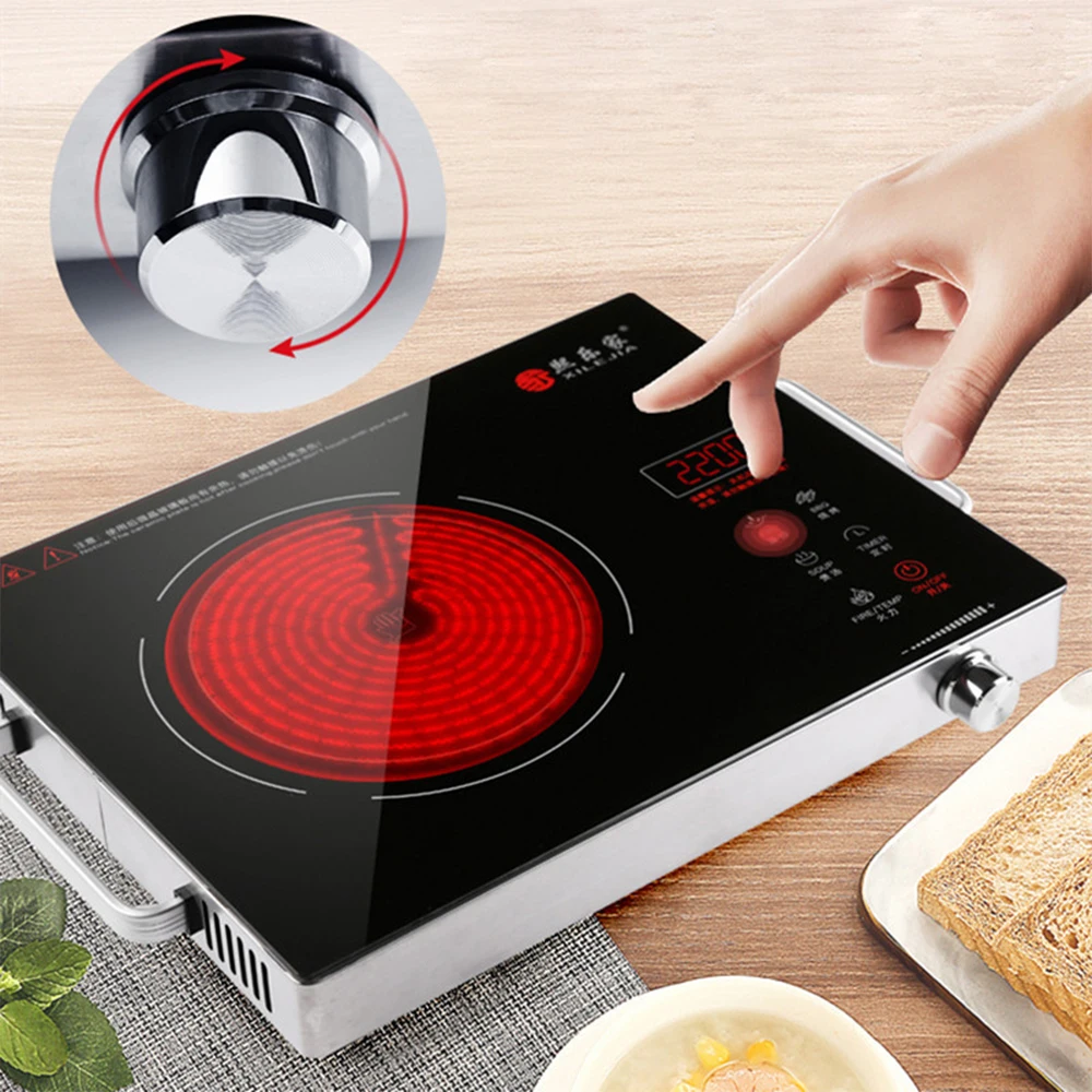 2200W Electric Ceramic Heater High Power Induction Hobs Cooktop Intelligent Hot Pot Stove With Timer Infrare Heating Furnace induction cooker electric stove boiler