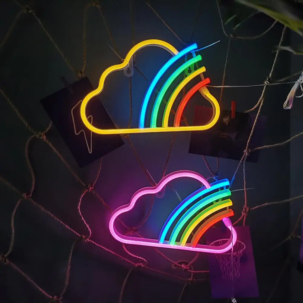 

Neon Sign Vibrant Rainbow Cloud Neon Sign Usb/battery Powered Led Wall Art Decoration for Non-glaring Decorative Neon Light