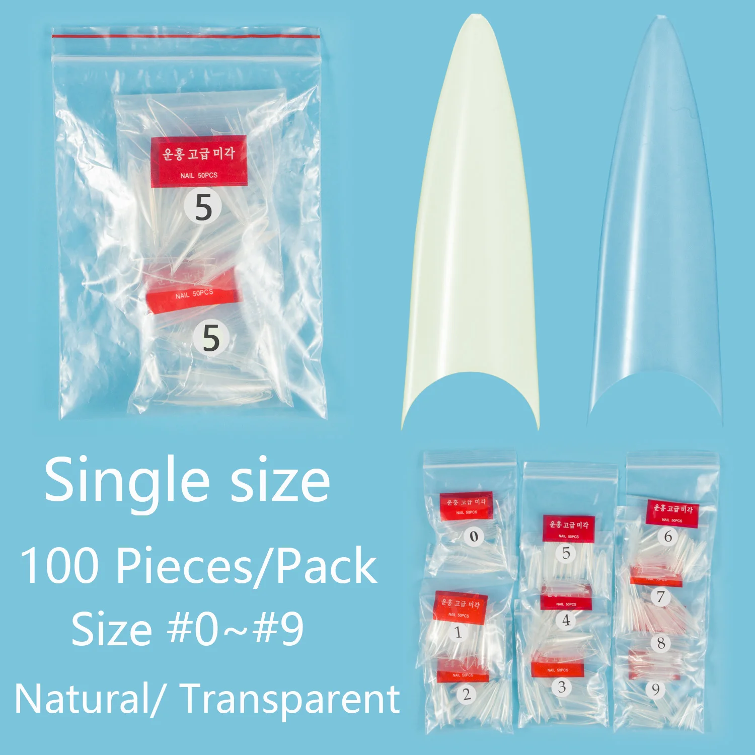 Long Stiletto Single Size 100 Pezzi Punte Per Unghie Finte Nail Recovery Size 3 4 5 6 Unghie Finte Mezza Copertura Punte Per Unghie Unghie Unghie Arti