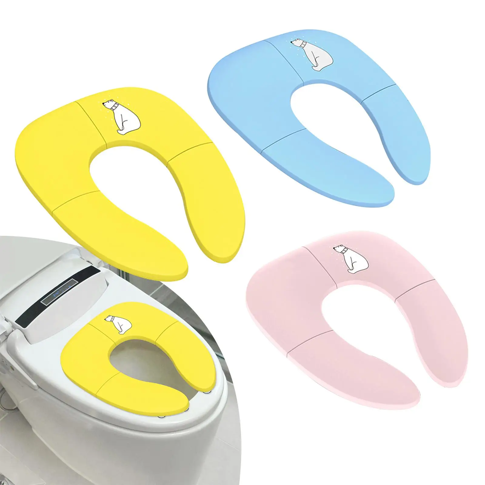Foldable Toilet Cover Reusable Potty Ring Portable for Home Use Child Kids 4