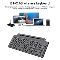 Wireless BT Keyboard 2.4GHz Keyboard Desktop Ultra-thin Keyboard Tablet PC Mobile Phone Slot with Touchpad for Tablet PC Mobile 5