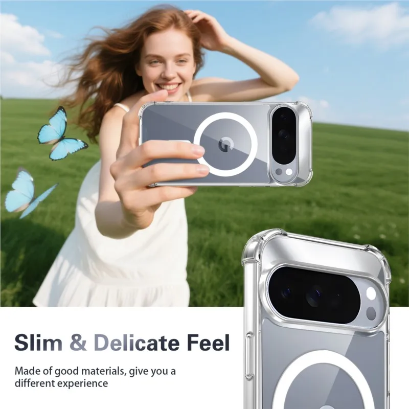 Luxury Magnetic Wireless Charging Shockproof Transparent Bumper Case Cover