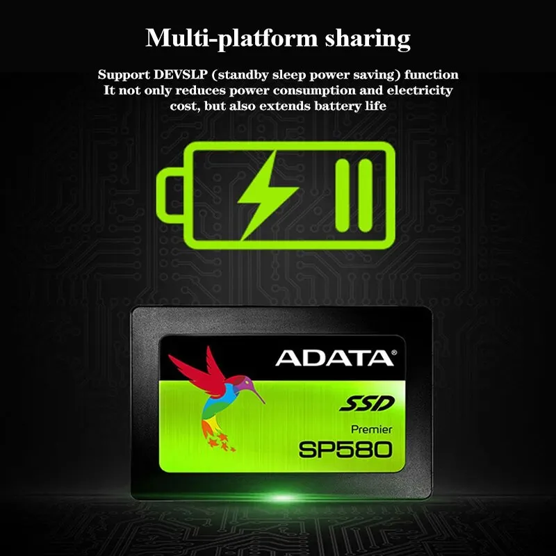 ADATA-unidad interna de estado sólido SSD SP580, 120GB, 240GB, 480GB, 960GB, 2,5 pulgadas, SATA III, disco duro HDD para ordenador portátil y de escritorio