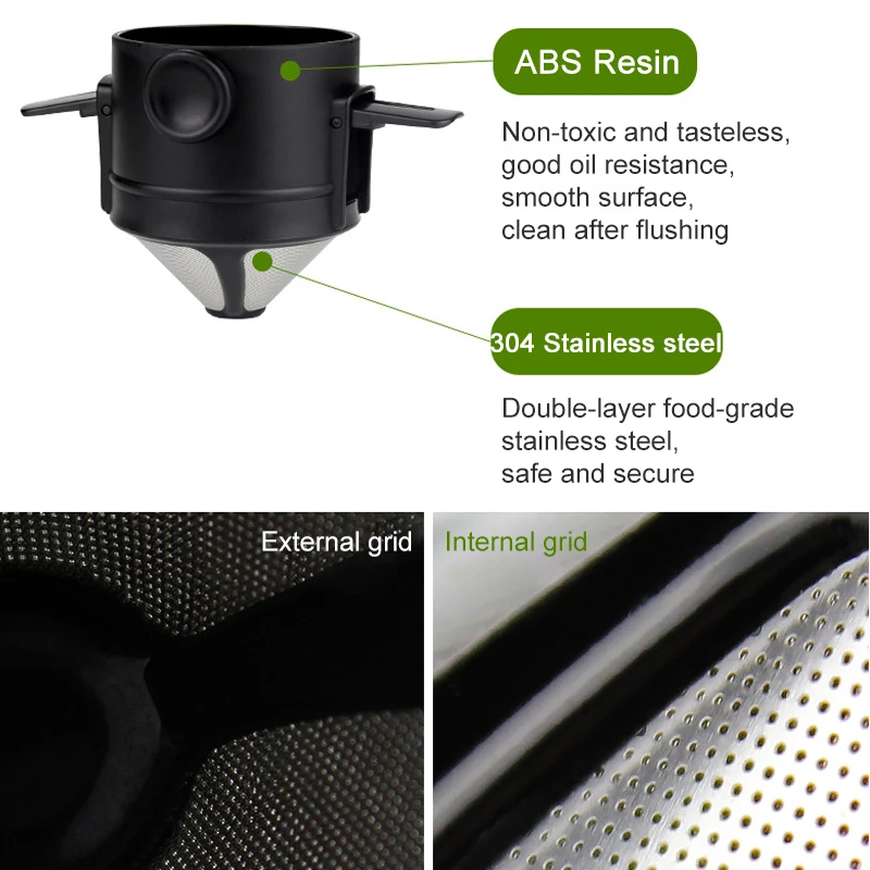 Reusable Portable Coffee Filter - Stainless Steel...