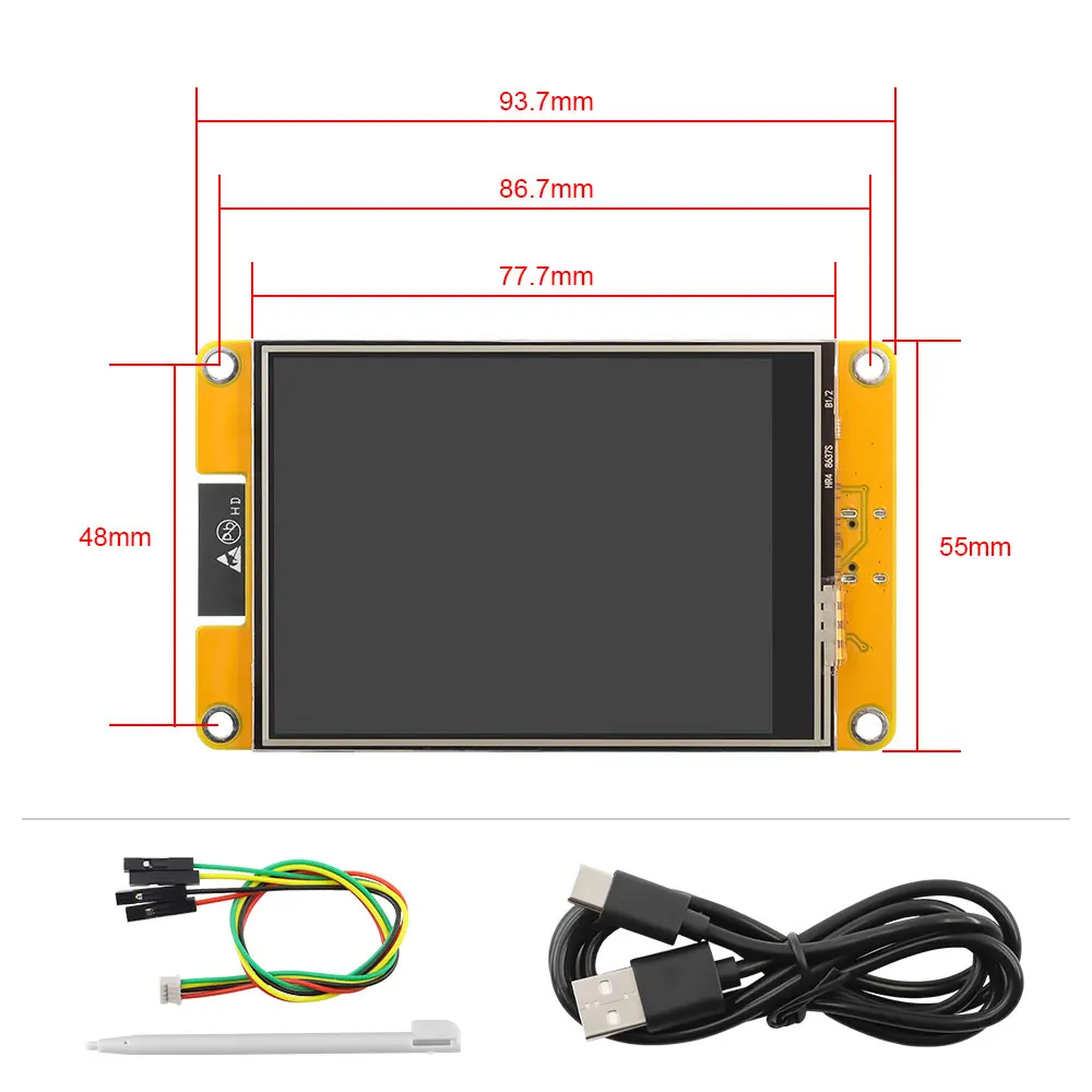 ESP32 LCD 스마트 디스플레이 3.2인치 240x320 IPS TFT 터치 스크린 SPI UART 인터페이스는 WiFi 및 BT/BLE로 262K 색상을 지원합니다.
