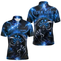 Polo graphique fléchettes pour hommes, nom personnalisé, bouton à revers, imprimé en 3D, tendance, surdimensionné, respirant, hauts de sport 5