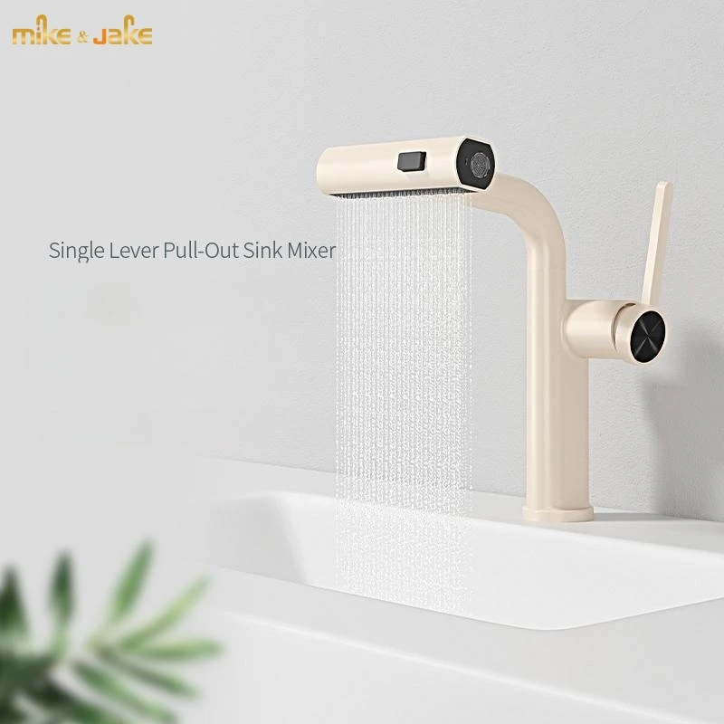 

Белый кухонный смеситель, латунный кран для раковины, для горячей и холодной воды, выдвижной многофункциональный, крепление на раковину