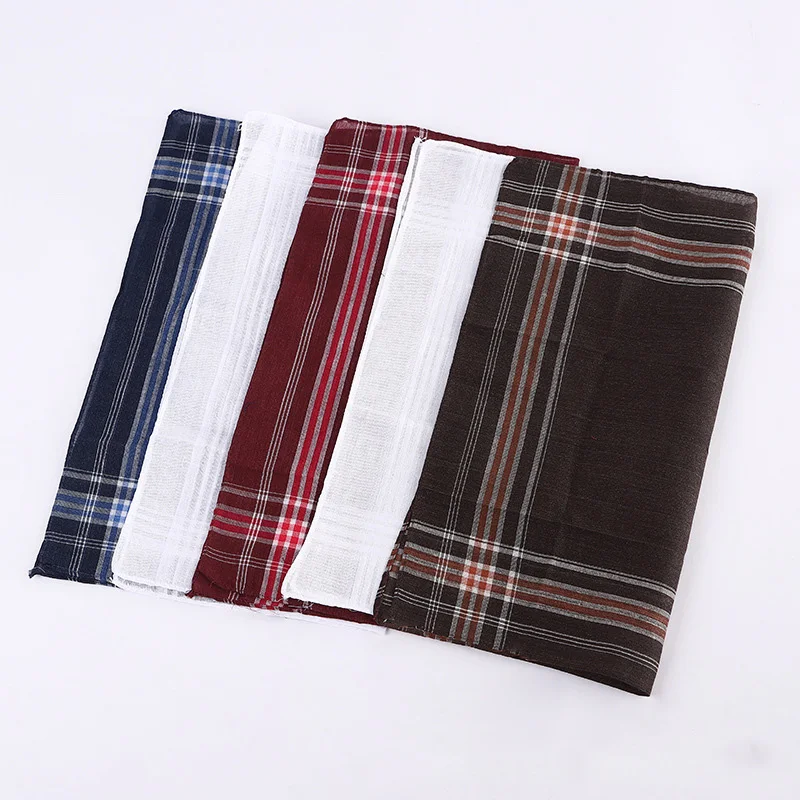 12 Packs Men&lsquo;s Fashion Plaid Polyester Cotton Handkerchiefs Decorative Suits Hanky Vintage Plaid Handkerchiefs pocket towels