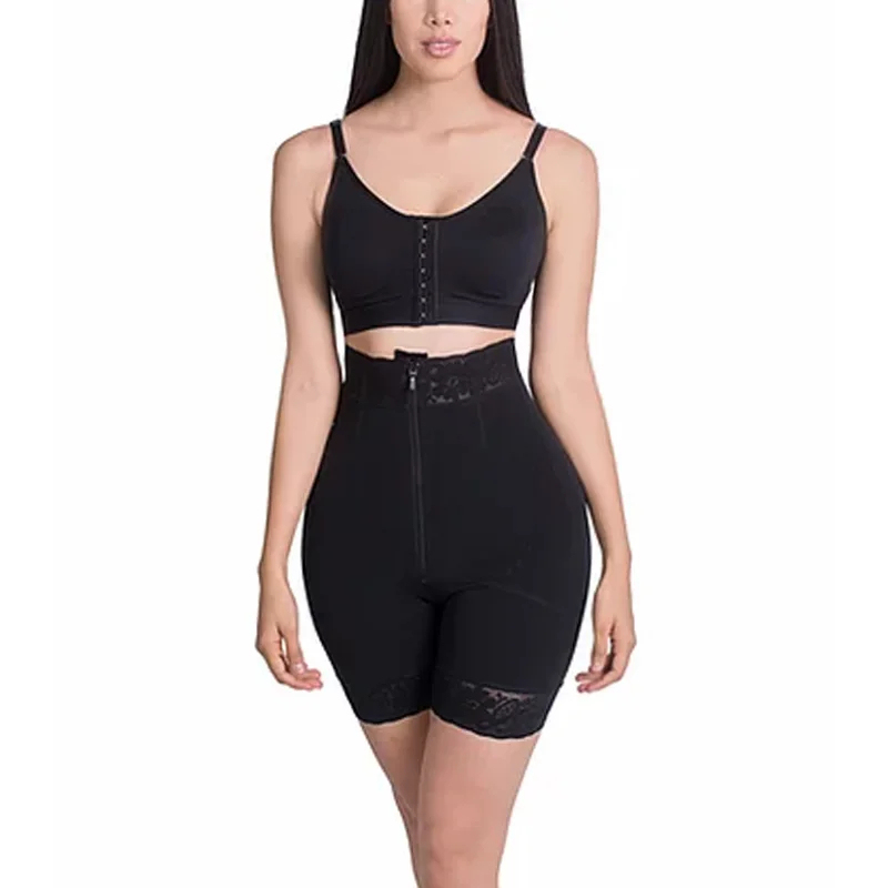 

Double Compression Butt Lifter Zipper Shorts Body Shaper High Waist Seamless Hip Enhancer Breathable Underwear Lift Effect Fajas