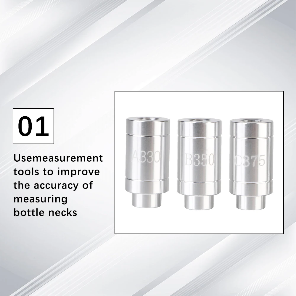 For A330, B350, C375, D400, E420 Replacements Checking Most Bottlenecks Headspace Gauge Kit Gauge Body with 5 Bushing Sets 4