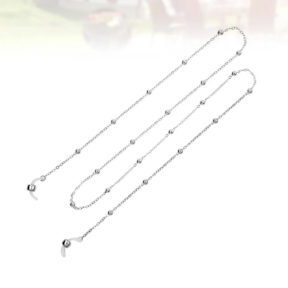 

Eyeglass Chains Eyewear Retainer Elegant Eyeglass Strap Holder Beaded Necklace Chain Glass Cords for Silver