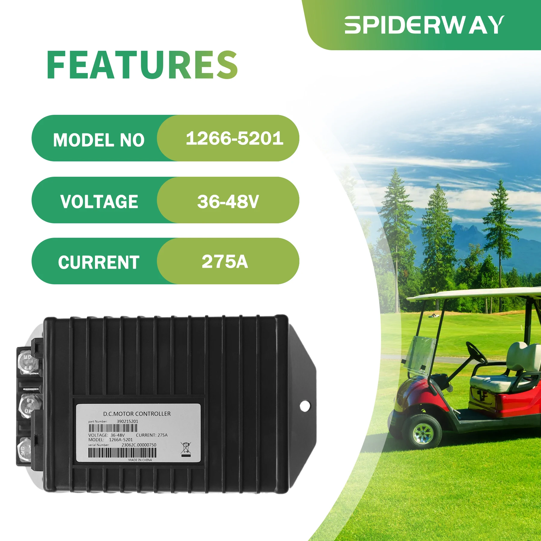 Replace for JW2-H6510-21 48V 275A DC Motor Controller For Yamaha G29A G29E YDRE Golf Cart
