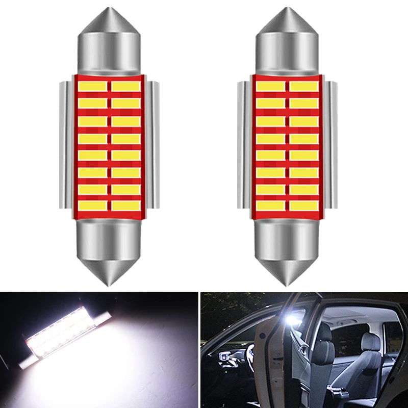 2x C5W Led Interior Light Bulbs On Cars Festoon 31mm 36mm 39mm 41mm