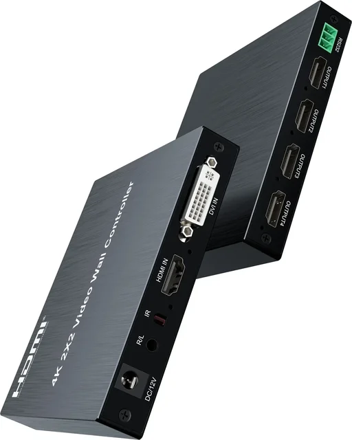 4K@30hz 2x2 DVI HDMI Video Wall Controller Multi-screen Splicing Box 1080P@60hz 1x2 1x3 1x4 4x1 1 To 2 3 4 TV Splicer Processor 2
