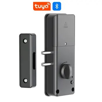 Tuya Smart Electric Motor Lock App Keyless Entry Door Bolt Lock Concealed Invisible Installation IC Card Lock for Wooden Door