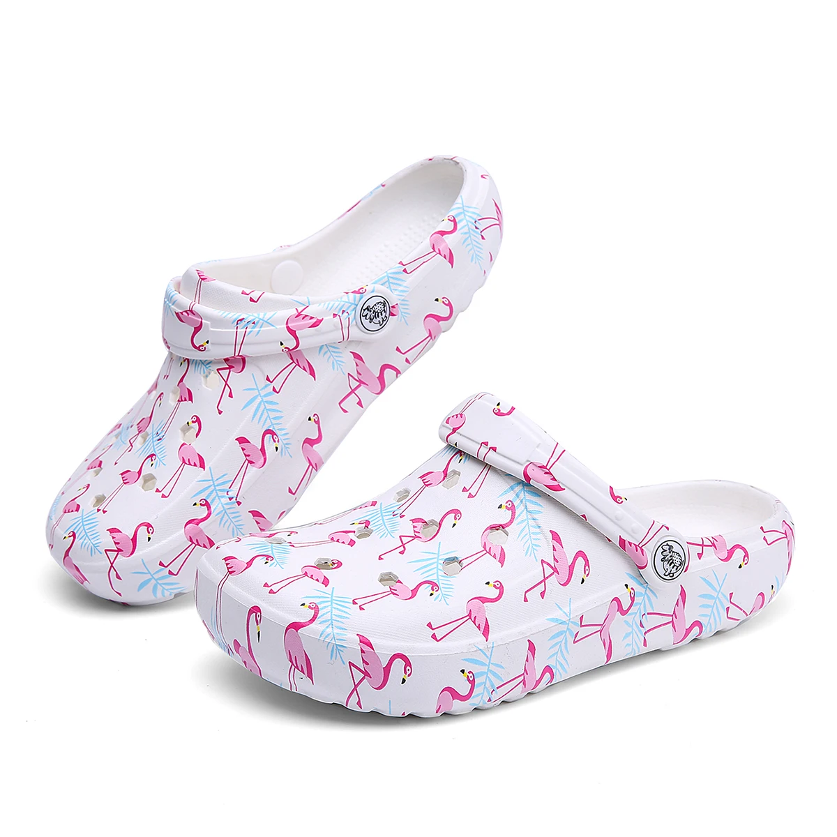 Women's Cartoon Stylish Print Garden Shoes, Lightweight Flat Two-way Wear Home Garden Clogs, Breathable Non-slip Beach Sandals 2