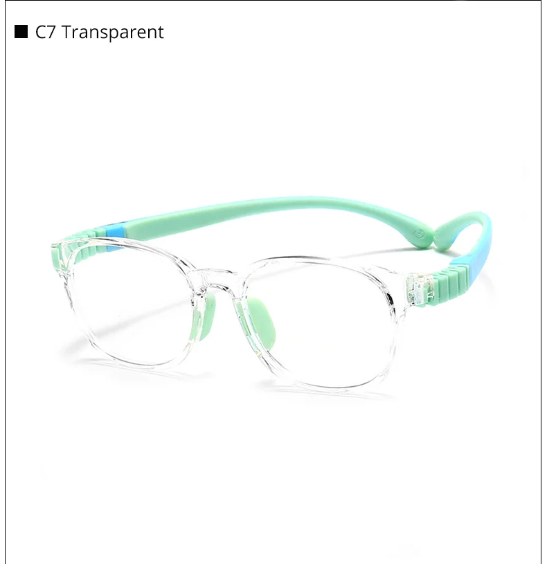 Ralferty TR90 Kinder-Brillengestell, Silikonscharnier, für Mädchen, Jungen, Kinder, Anti-Blau-Brille, flexibel, 0-Dioptrien, verschreibungspflichtiger optischer Rahmen – Detail 12