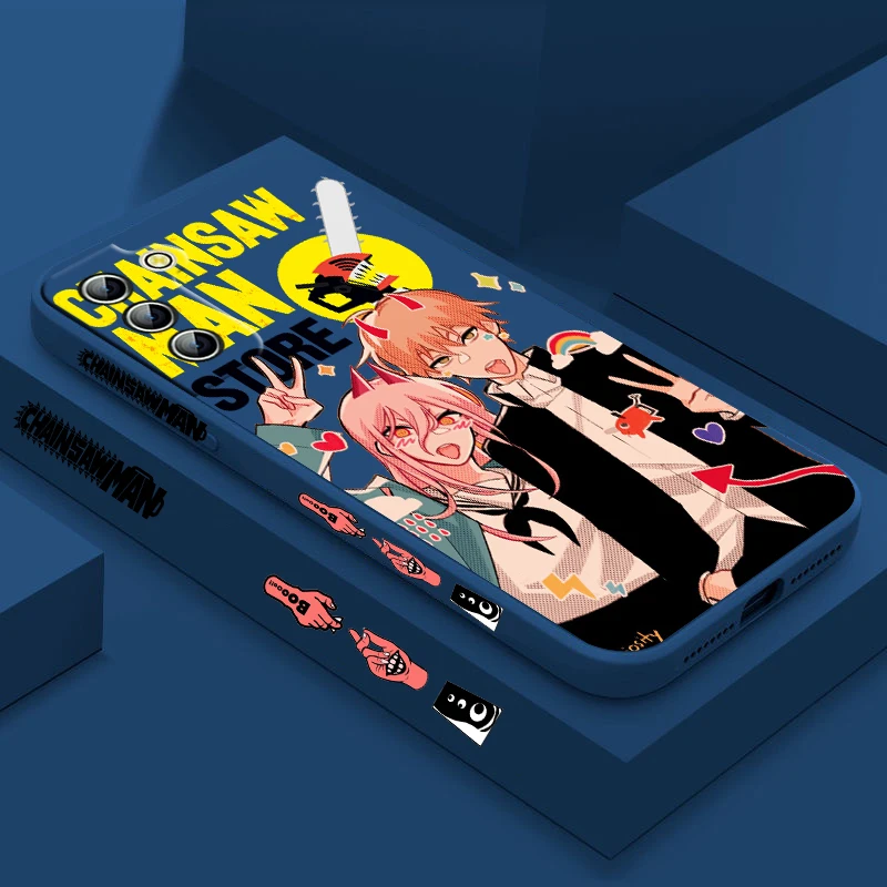 Anime Chainsaw Man Power Denji Phone Case For Samsung Galaxy S22 S21 S20 Pro Fe S10 Note 20 Plus