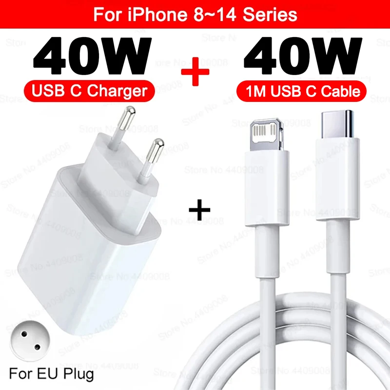 ตัวเลือกสินค้า อะแดปเตอร์ชาร์จเร็ว 40W Type-C สำหรับ iPhone 17 16 15 14 13 12 11 Pro Max
