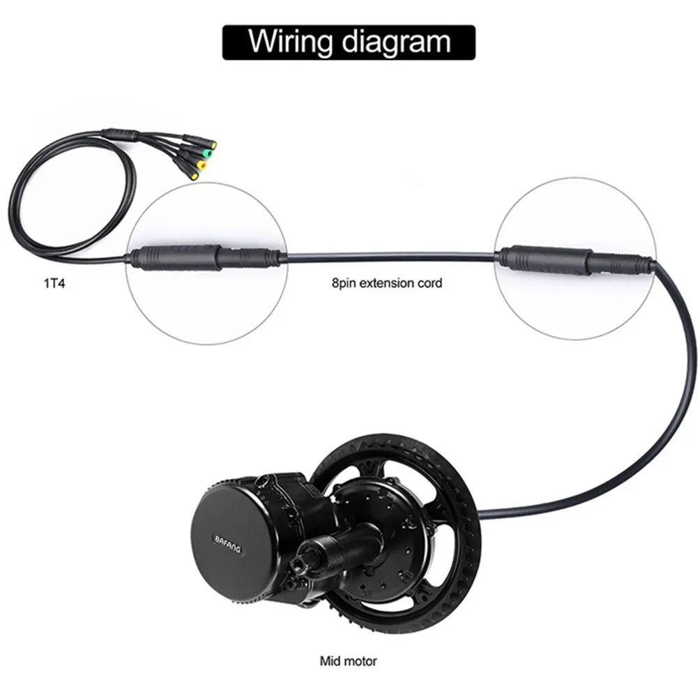 

Резиновый Удлинительный кабель типа 30 г, 8-контактный черный кабельный разъем, удлинитель для электровелосипеда, водонепроницаемый, прочный, новинка