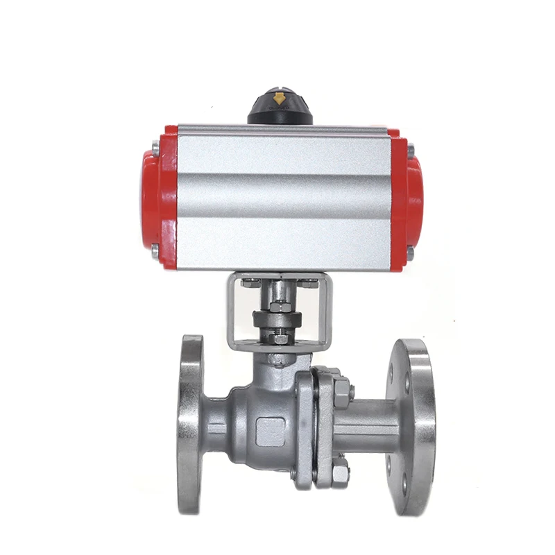 Valvola A Sfera Flangiata Pneumatica In Acciaio Inossidabile 3/4 Da 304 "Valvola A Sfera Con Flangia A Vapore Ad Alta Temperatura Con Cilindro A Doppi