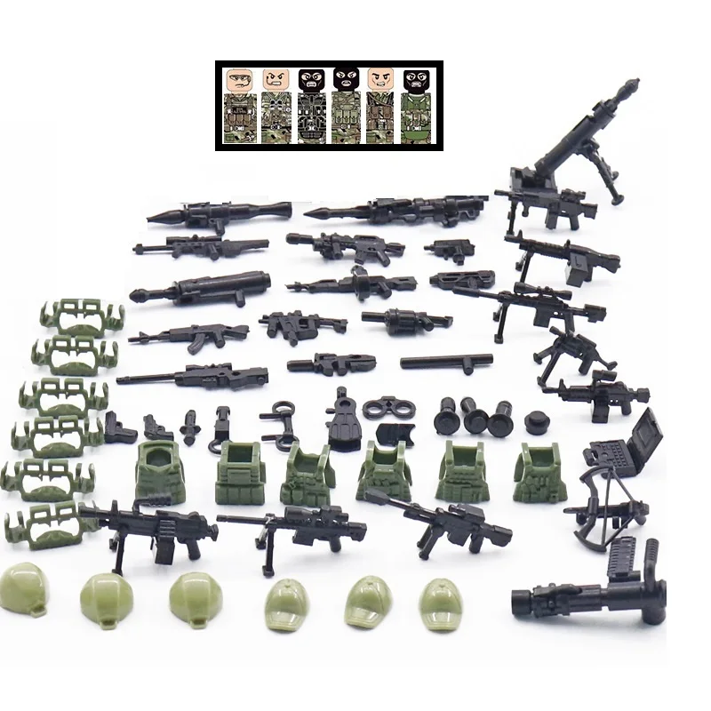 Russian Alpha Force Modern Moc Swat City Armi Militari Playmobil Accessori Action Figures Building Block Brick Mini Giocattoli
