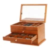 Sturdy Jewelry Box, 3 Pull-Out Drawers, 4 Tiers, Removable Lattice, Large Capacity, Sycamore Wood, Perfect Gift for Women 4