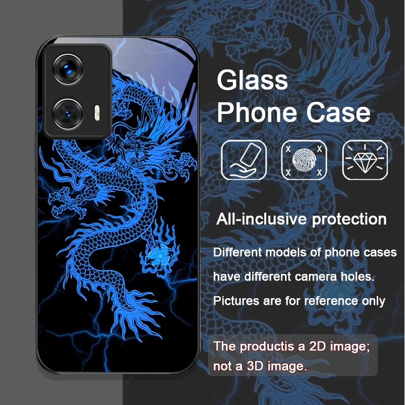 Creative Dragon Pattern Tempered Glass Phone Case - Hard Cover