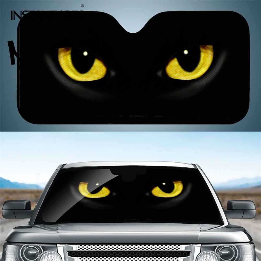 

Car Windshield Sunshade Black Cat Printing Auto Sun Visor Windscreen Cover Protects Your Vehicle From UV