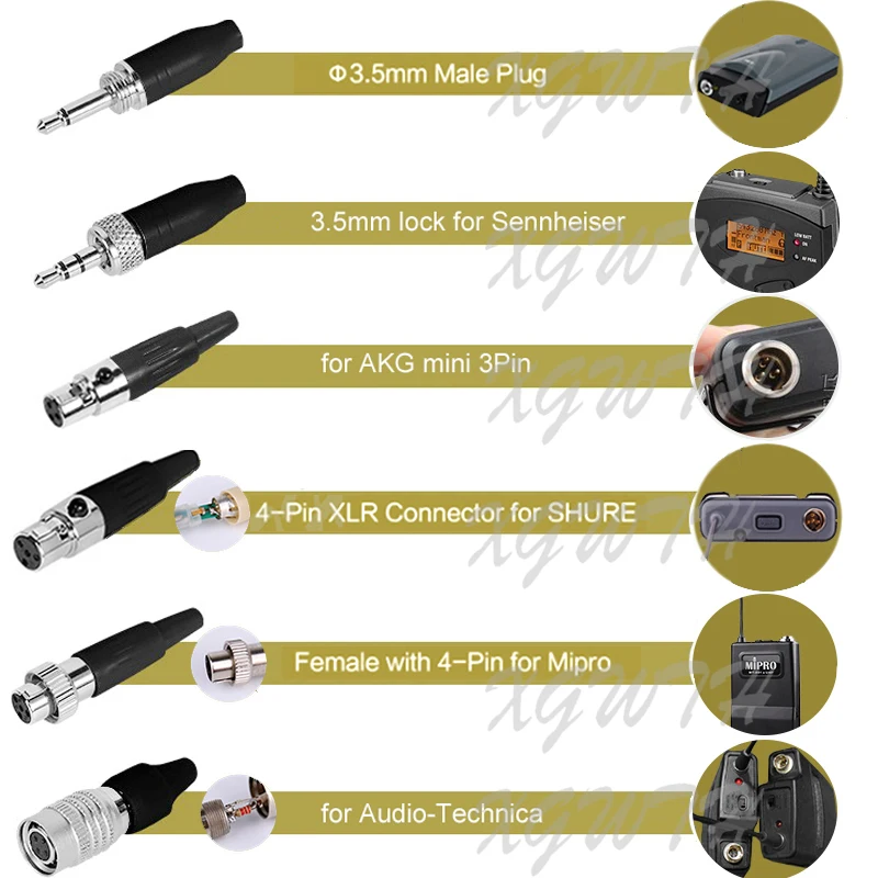 듀얼 이어 헤드 헤드셋 마이크, 무지향성 콘덴서 헤드웨어 마이크, 슈어 젠하이저 AKG MiPro Samson 무선 시스템용
