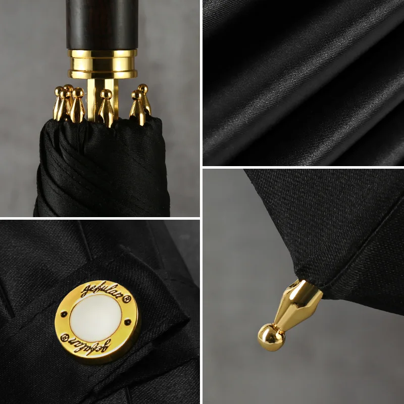 

New Creative High-end Light Luxury Golf Ebony Long Handle Umbrella Business Gift Umbrella Black Gift Box Umbrella