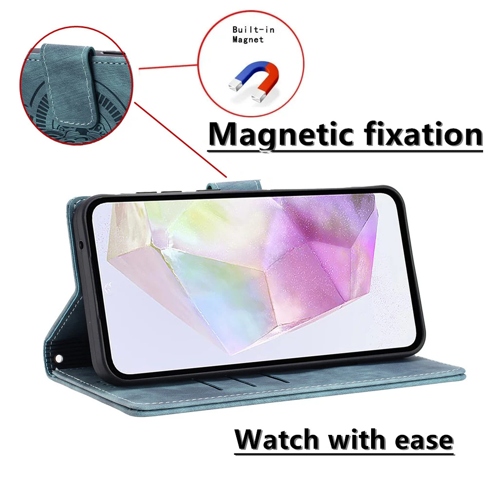 Elegant 3D Flower Leather Phone Wallet Case Cover