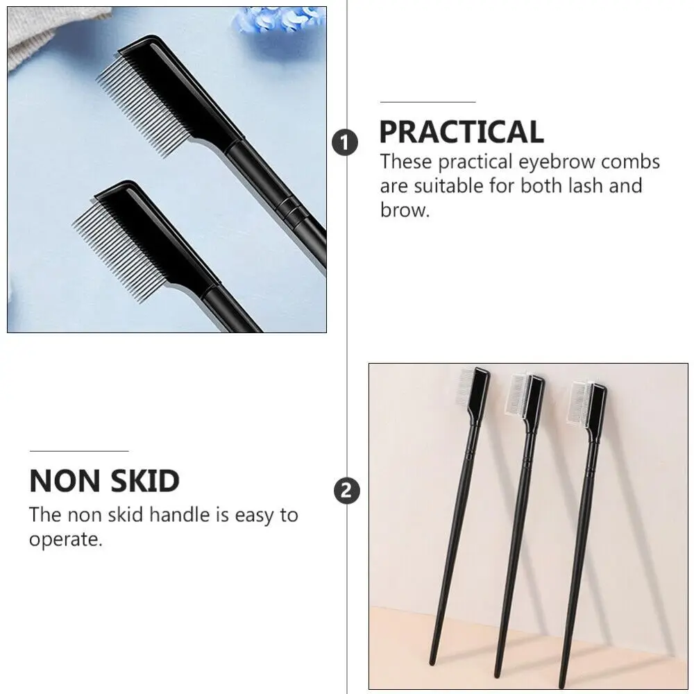 Makeup Brushes Eyelashes Brush Eyelashes Brush Comb Disposable Eyelash Brushes Brow Comb Eyelash Brush with Cover Eyelashes Separator Metal Brush Eye Makeup