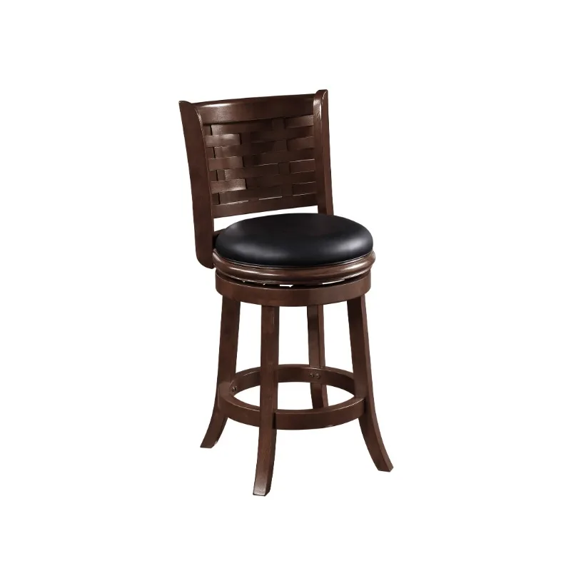 

Counter Stools Sumatra 24in. High Back Swivel Wood Kitchen Counter Stool - Cappuccino Finish Shop