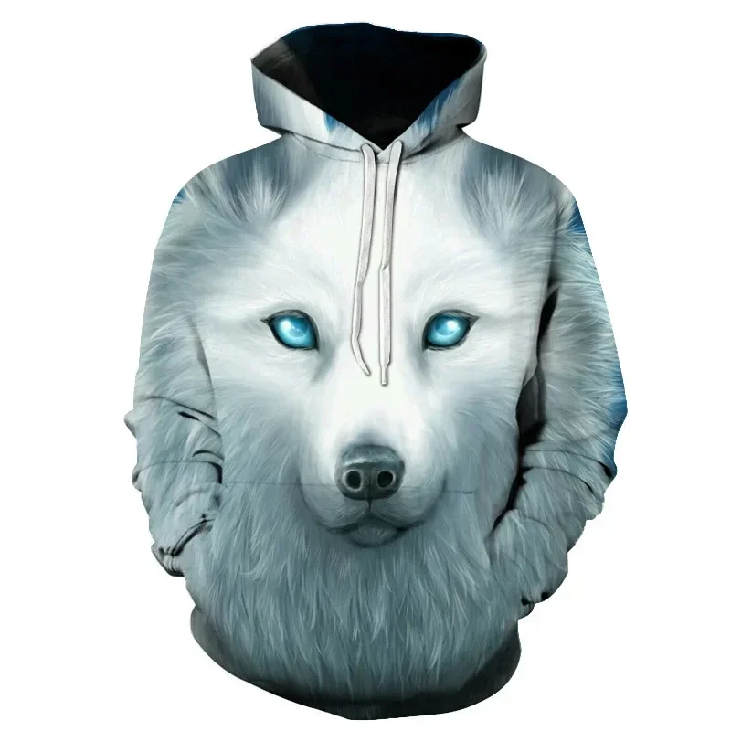 thumbnail image 1 of Sudadera con capucha de moda para hombre nueva con estampado 3D de lobo aullador, jersey de moda urbana de manga larga, ropa deportiva popular de hip hop, 1 of 4