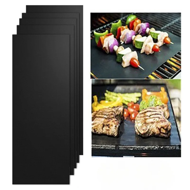 Non-stick BBQ Grill Mat With Cutting Box Baking Mat Cooking Grilling Sheet Heat Resistance Easily Cleaning Kitchen