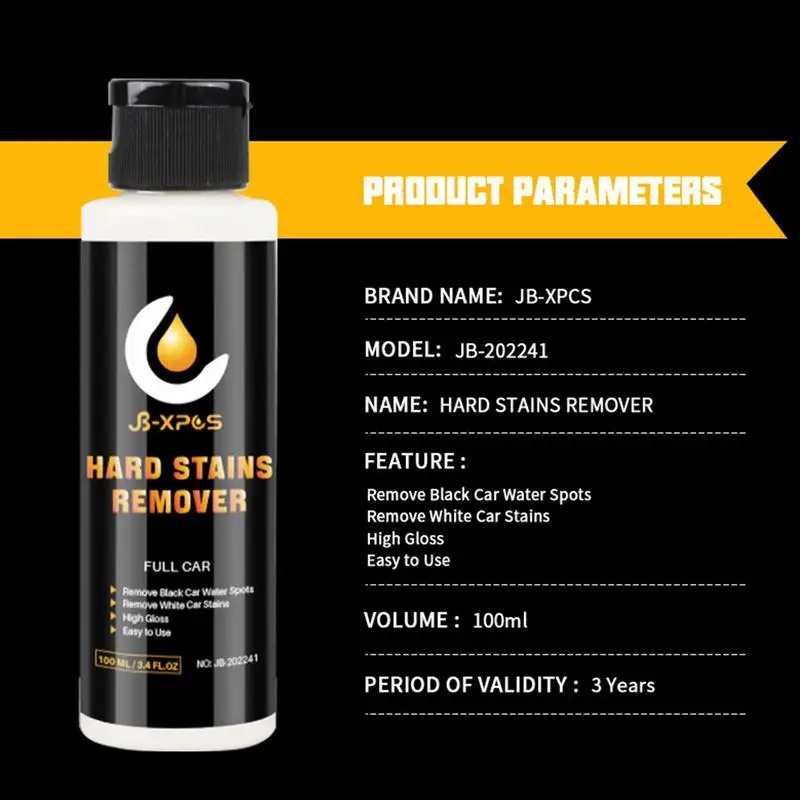 100ml Car Hard Water Stain Remover Long Lasting Shine Auto Scratch Swirl Glass Oil Film Cleaner Car Window Glass Cleaning Agent