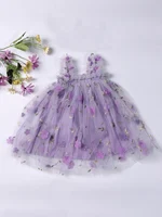 Robe tutu en tulle à imprimé floral pour tout-petits, robes de princesse pour petites filles, bande de sauna fleurie, µbrodée 6
