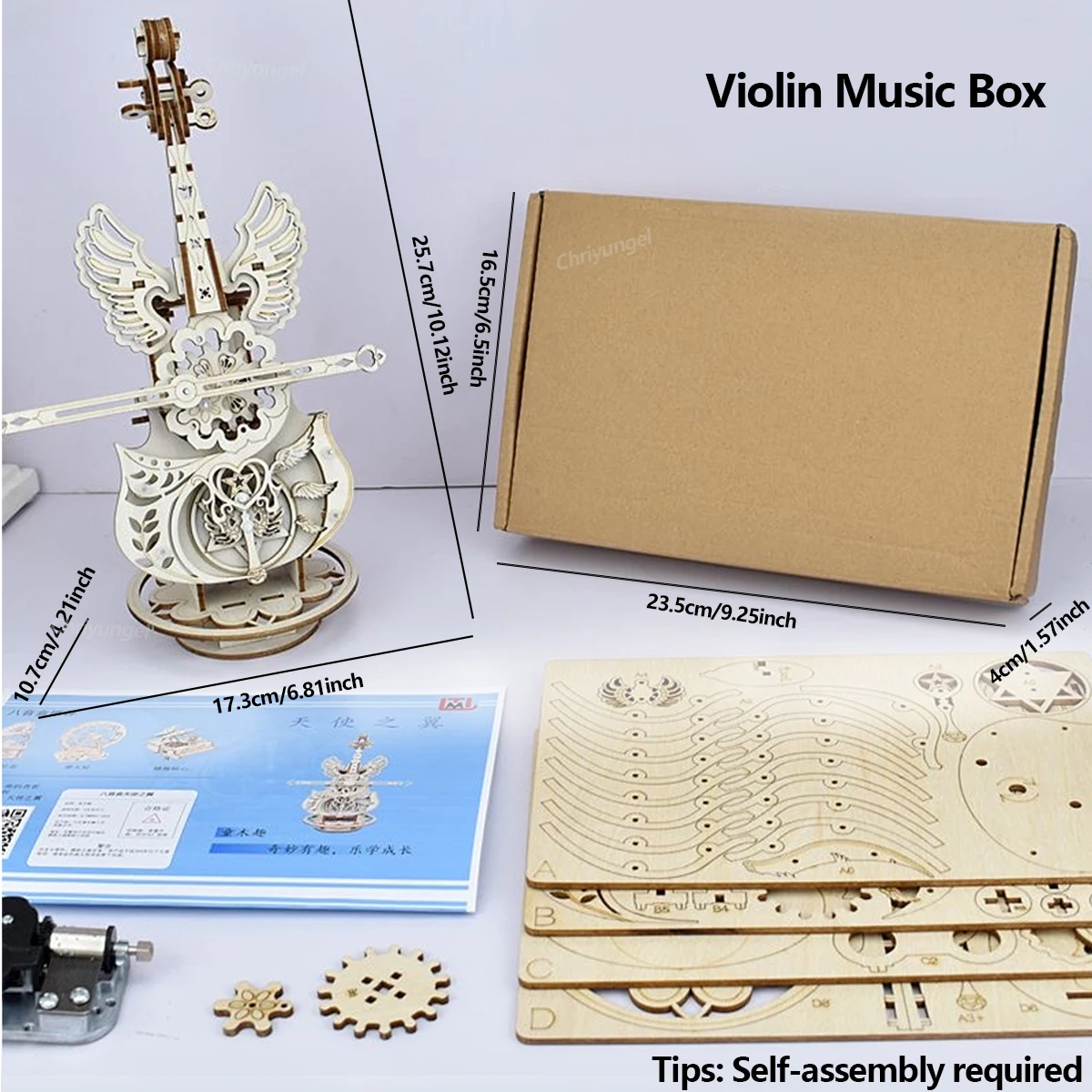 Puzzle in legno 3D Carillon Kit modello di pianoforte Assemblaggio fai-da-te Kit di costruzione di strumenti musicali Decorazioni per la casa Artigianato Regalo per adulti Bambini