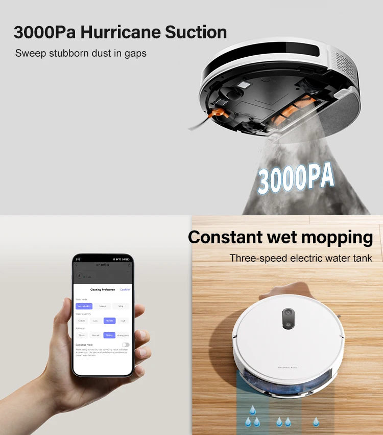 Purerobo K1D Robot Vacuum Cleaner Gyroscope Navigation Smart Speaker Fall Prevention Crash Prevention Sensor Home Sweeper Robot 3