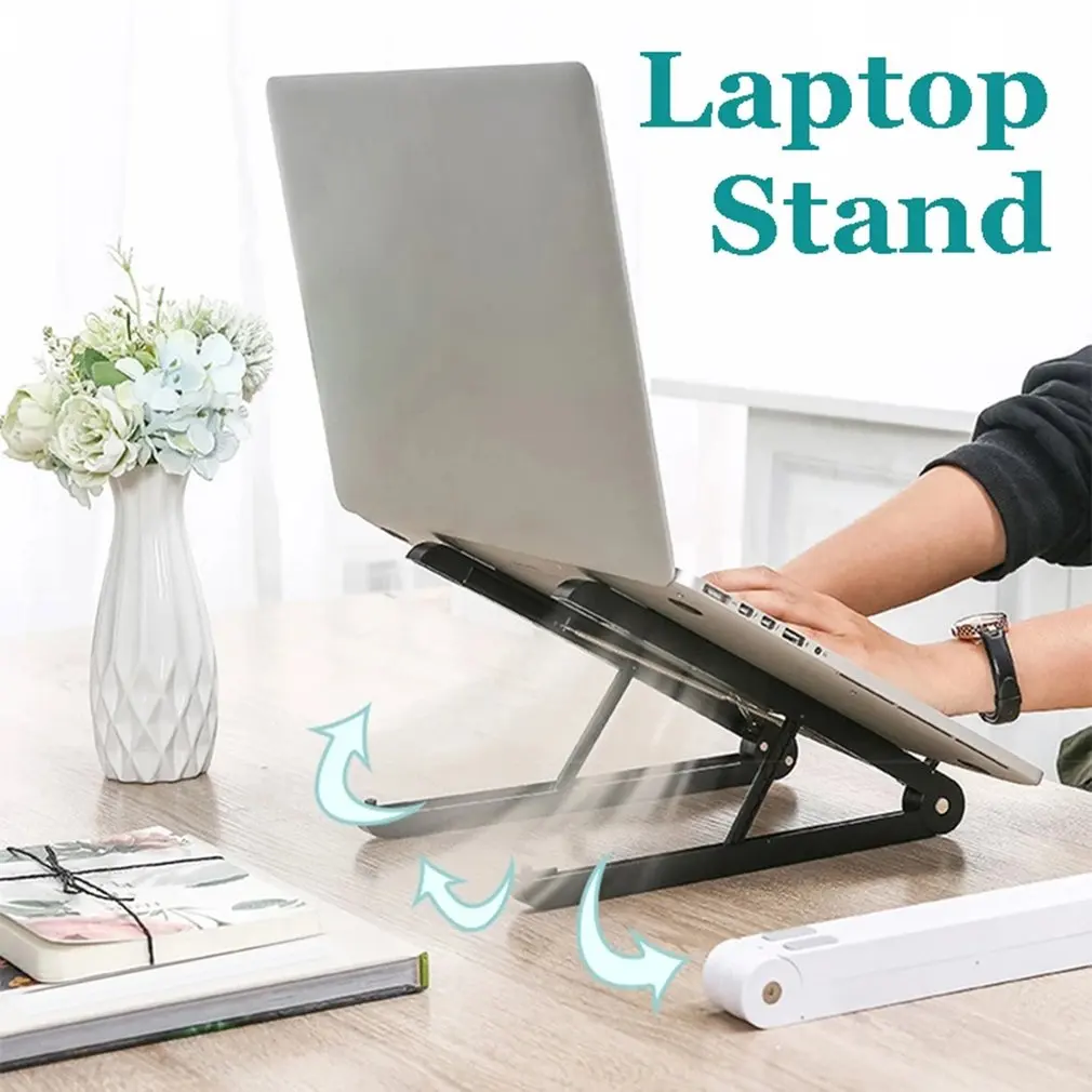 

Laptop Stand For Under 14'' Notebook 7 Holes Adjustable Foldable Stand Bracket Laptop Holder Non-slip Riser For Tablet