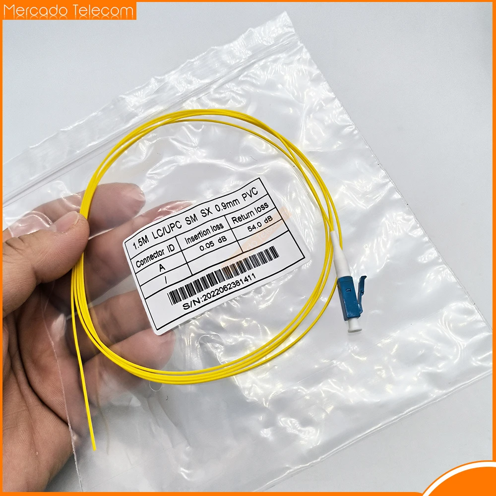 20/50/100/200PCS LC APC Fiber Optic Pigtail Simplex 0.9mm 9/125 Single Mode 1 core SM SX LC UPC Optical Fiber Pigtail 1.5M Cable