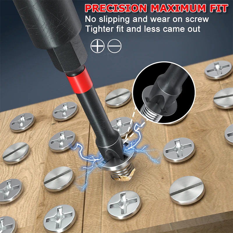 39pcs Screwdriver Bit Set Strong Torque Screwdriver Impact Driver Bit Set Non-slip Magnetic Batch Head Impact Screw Driver Bit 3