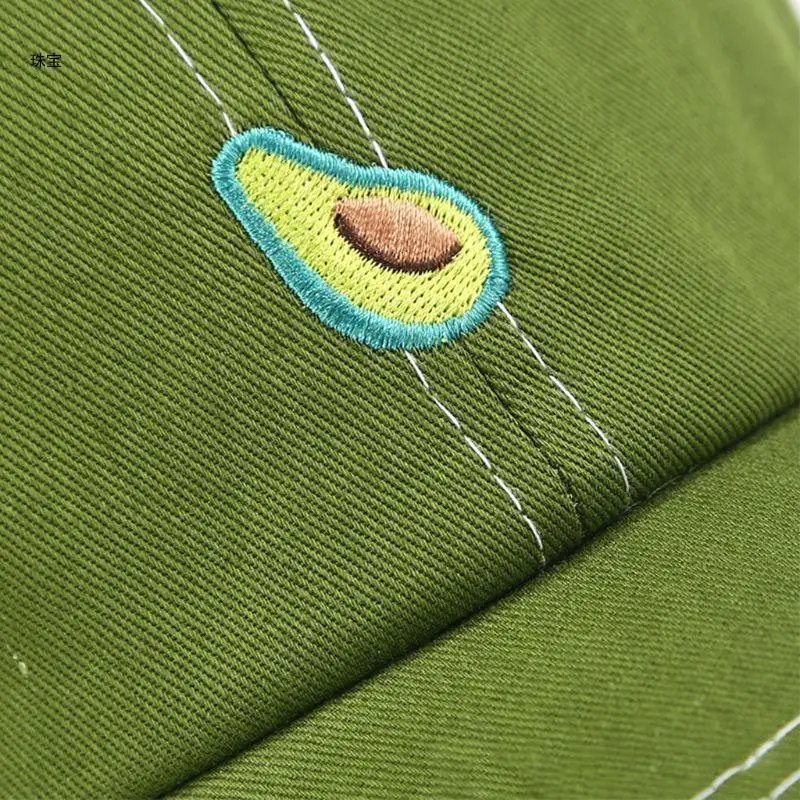 

X5QE Unisex New Arrival Leisure for Fresh Fruit Embroidery Hat Banana Avocado Grape