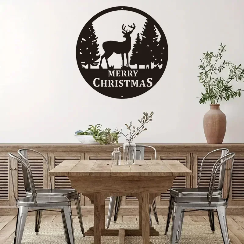 

metal iron Elk Welcome Sign Wall Hanging Decor, Christmas Decorate, Metal Wall Mounted Art, Metal Silhouette Painting Home